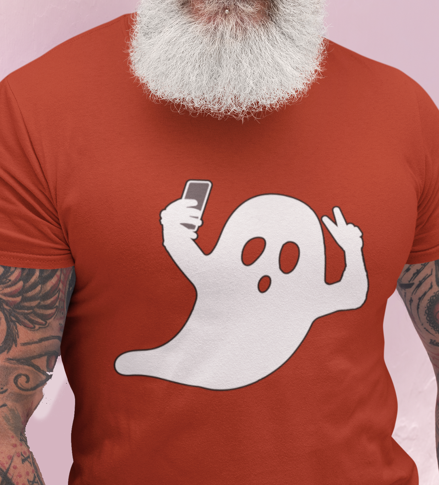 Halloween Ghost selfie ( 1 Last Ghost Selfie ) Unisex Heavy Cotton Tee