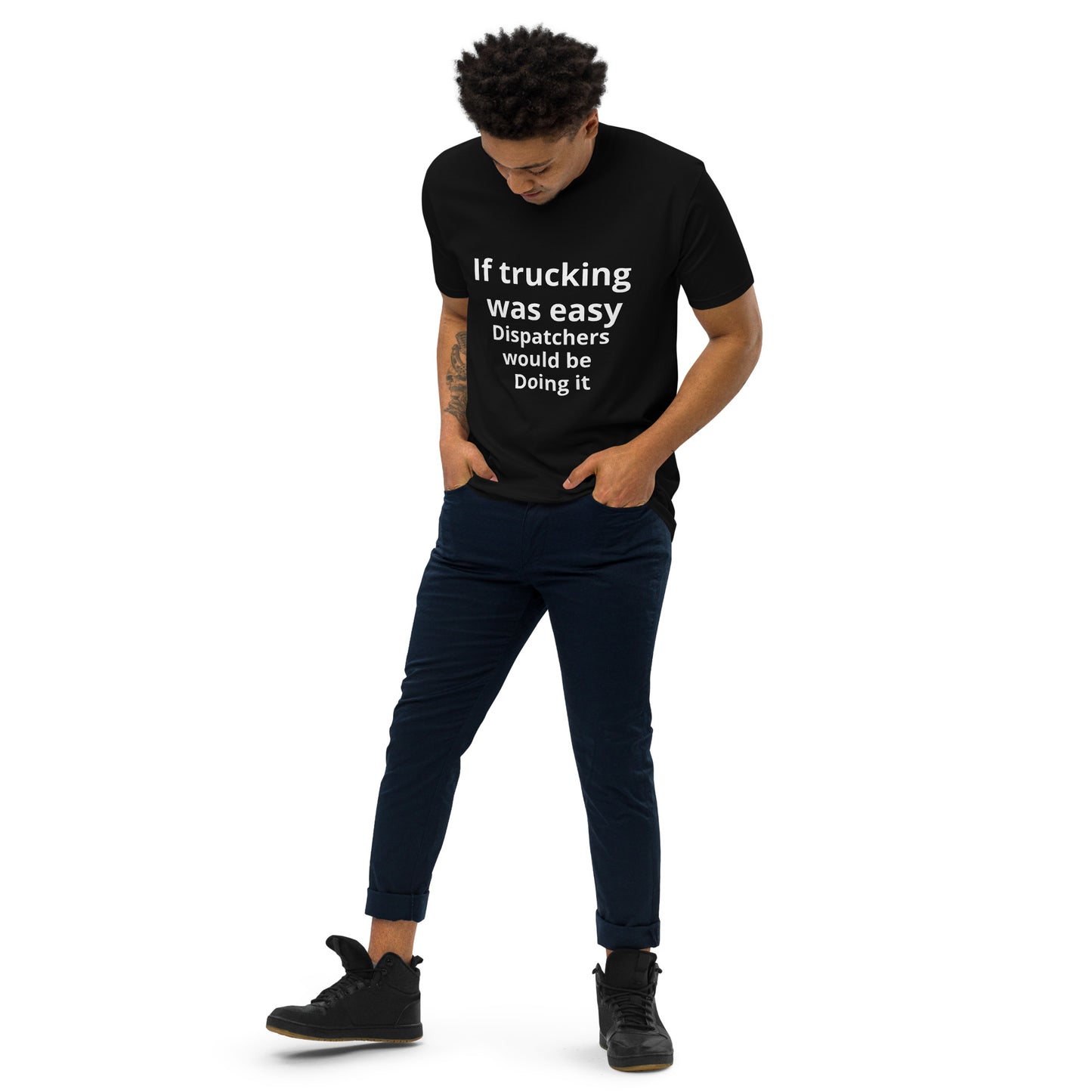 If trucking was easy Men’s premium heavyweight tee