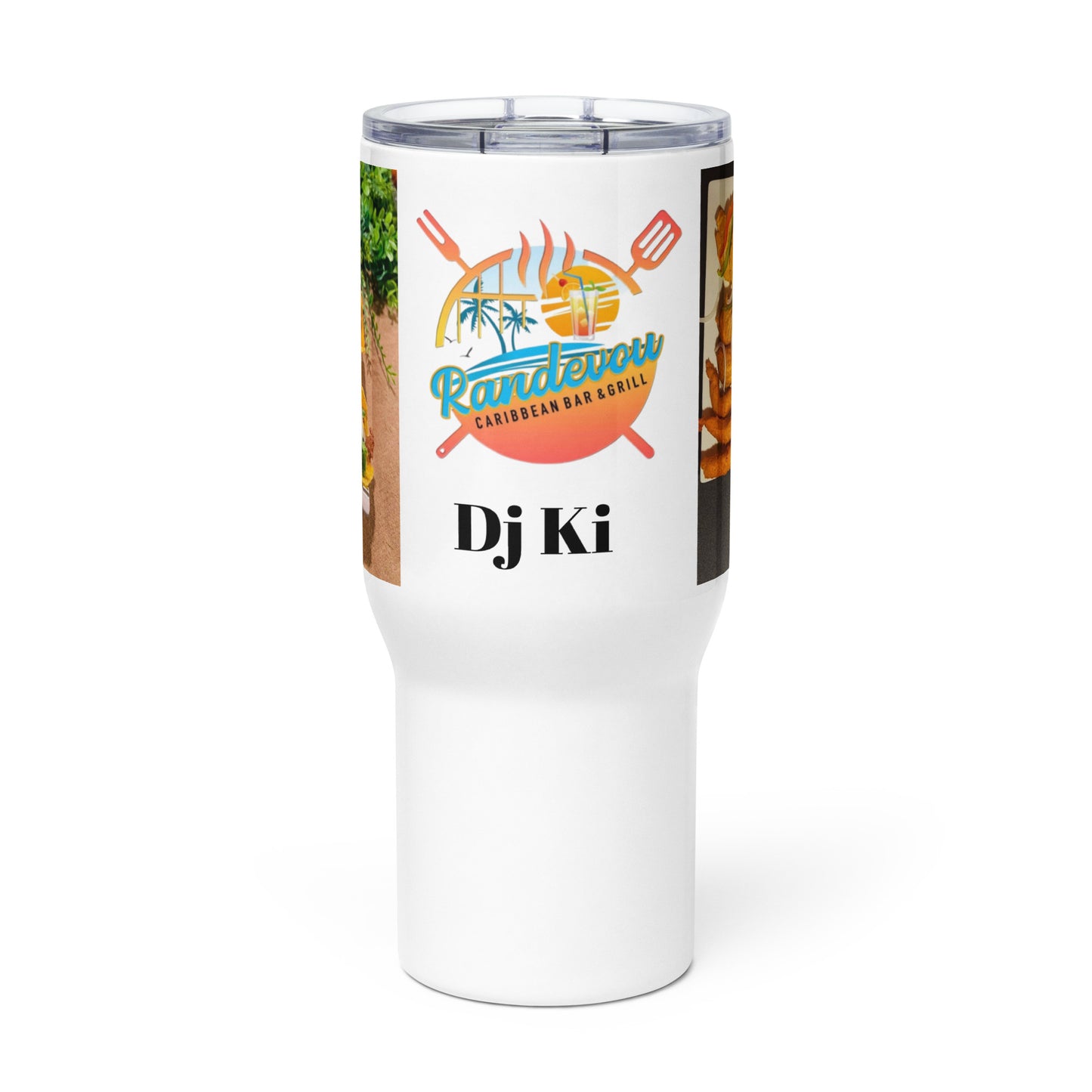 Dj ki Travel mug with a handle