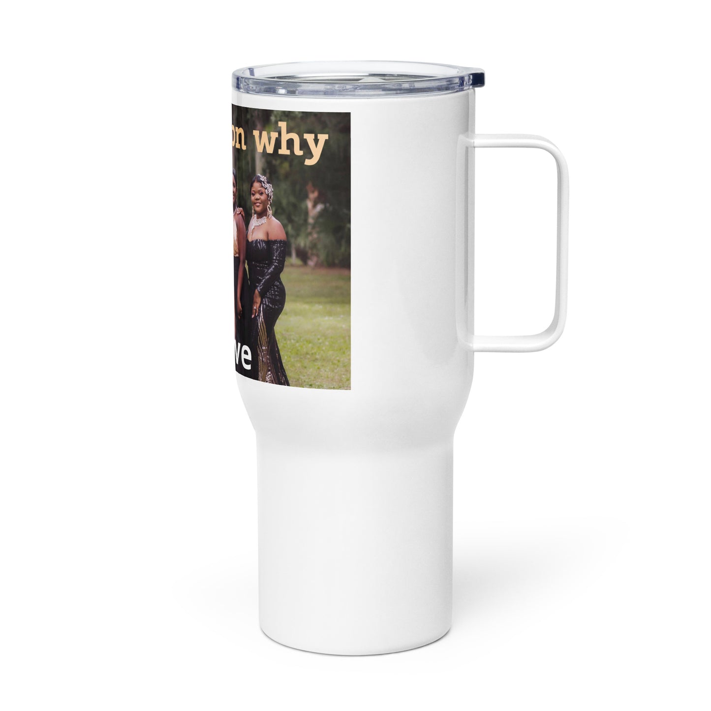 Travel mug with a handle