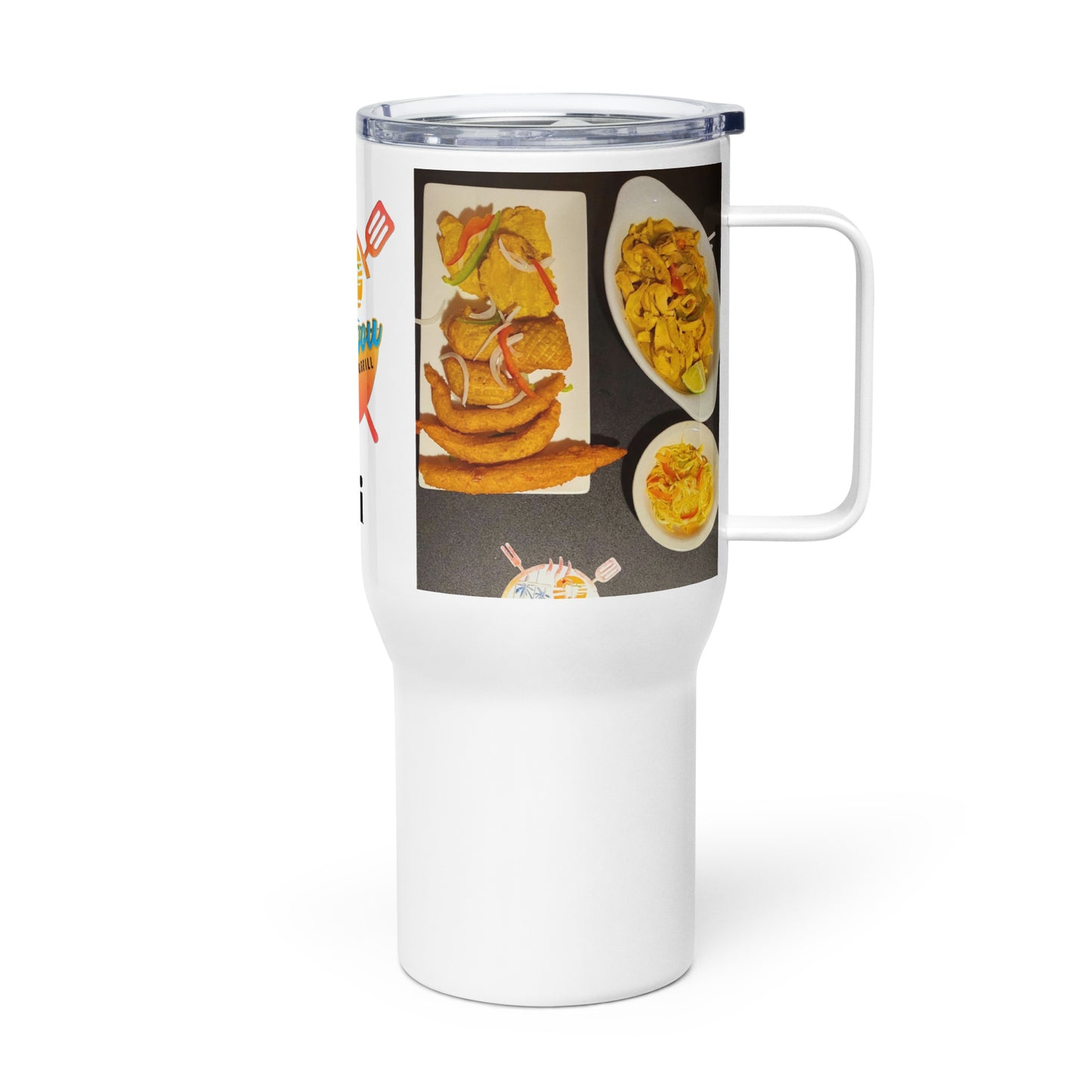 Dj ki Travel mug with a handle