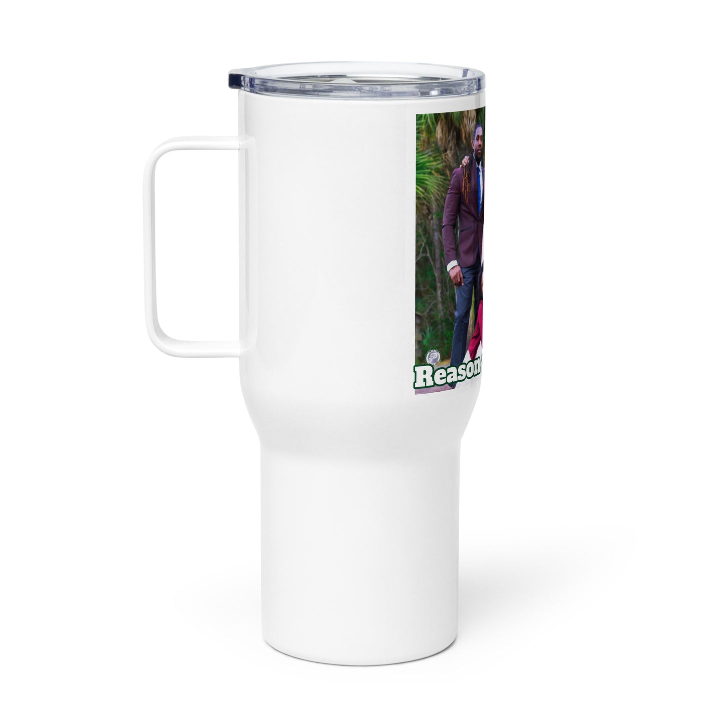 Travel mug with a handle