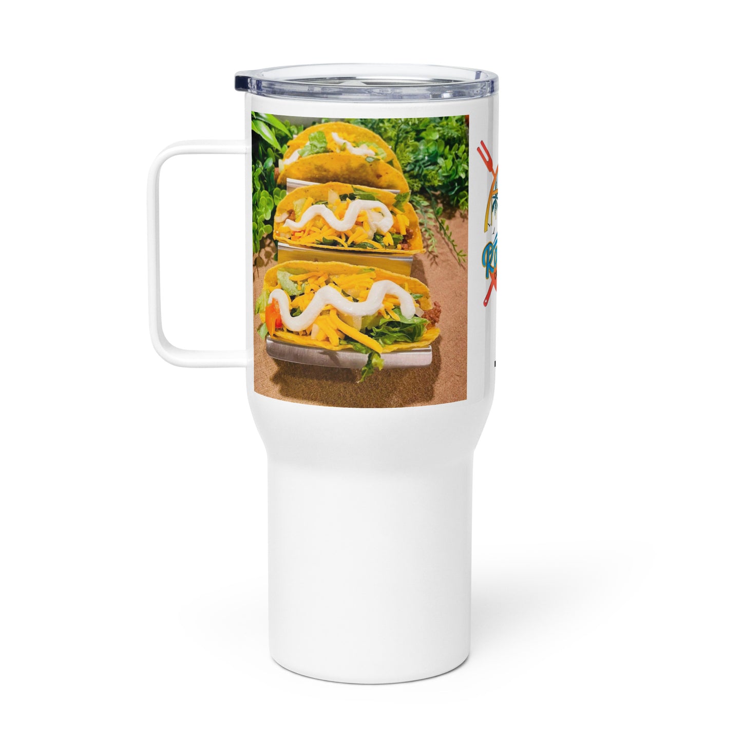 Travel mug with a handle