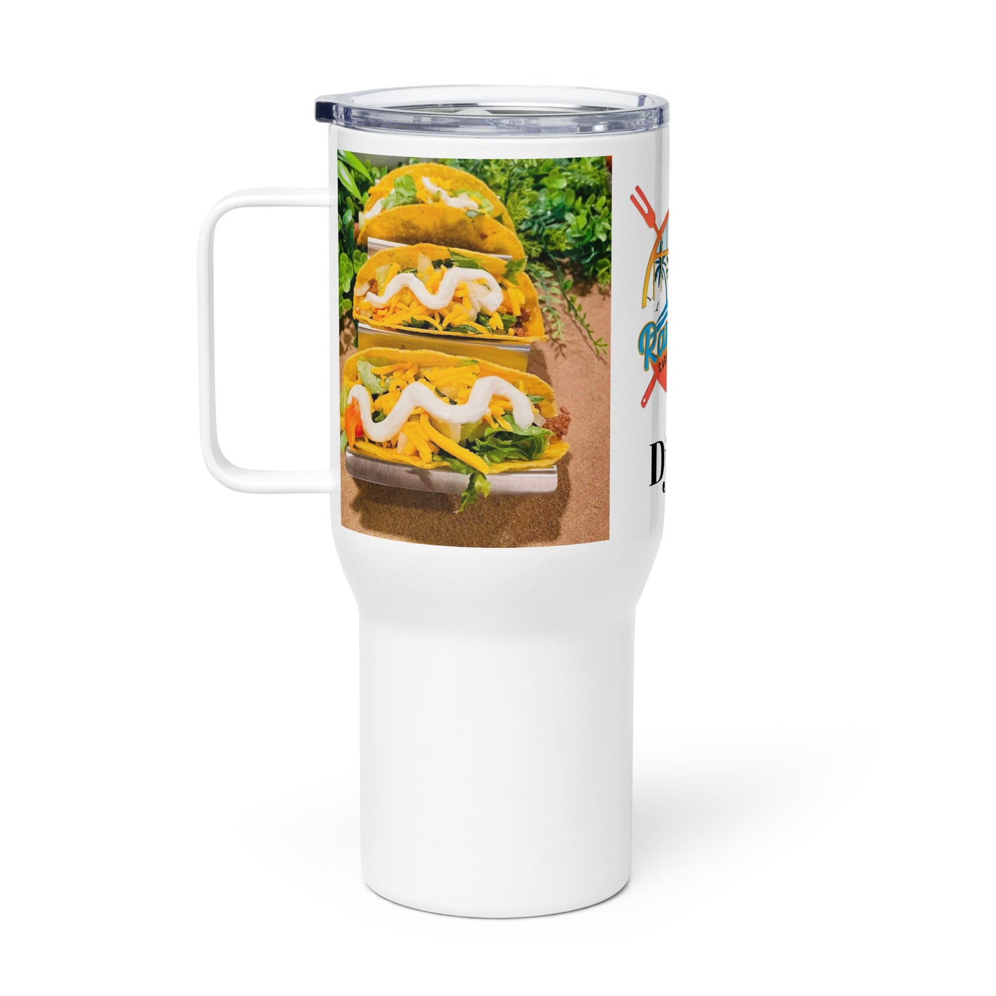 Dj ki Travel mug with a handle